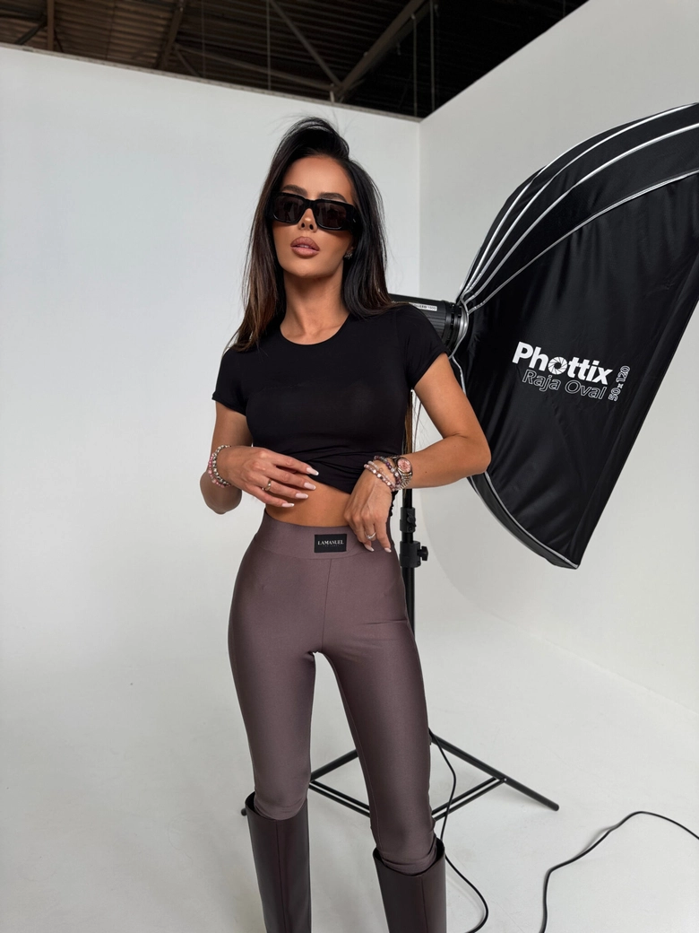 Legginsy FAMOUS czekolada