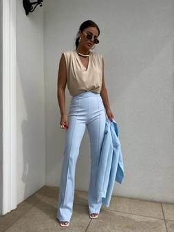 Spodnie DZWONY - błękitne