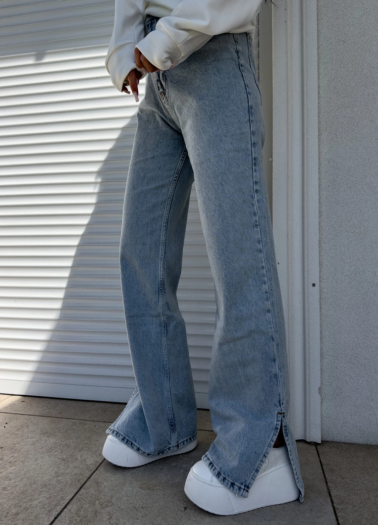 Jeansy MOM FIT FLARED – dark jeans