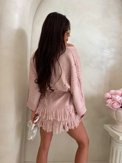 Kardigan ORIANA - pudrowy róż