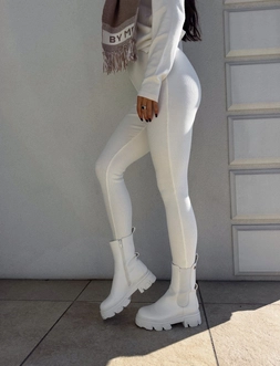 Legginsy COTTON - ecru G17997