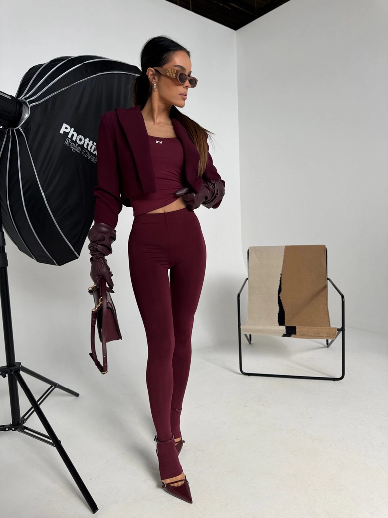 Legginsy HIDDEN bordo