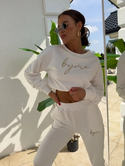 Bluza dresowa LOGO  – ecru