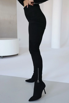 Legginsy damskie BG Button | czarny