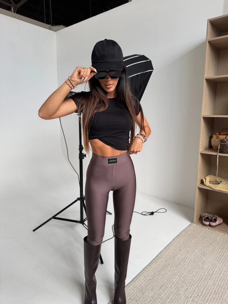 Legginsy FAMOUS czekolada