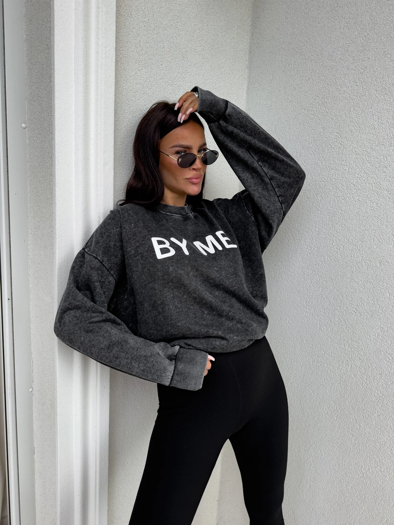 Dekatyzowana bluza DOSE - czarna