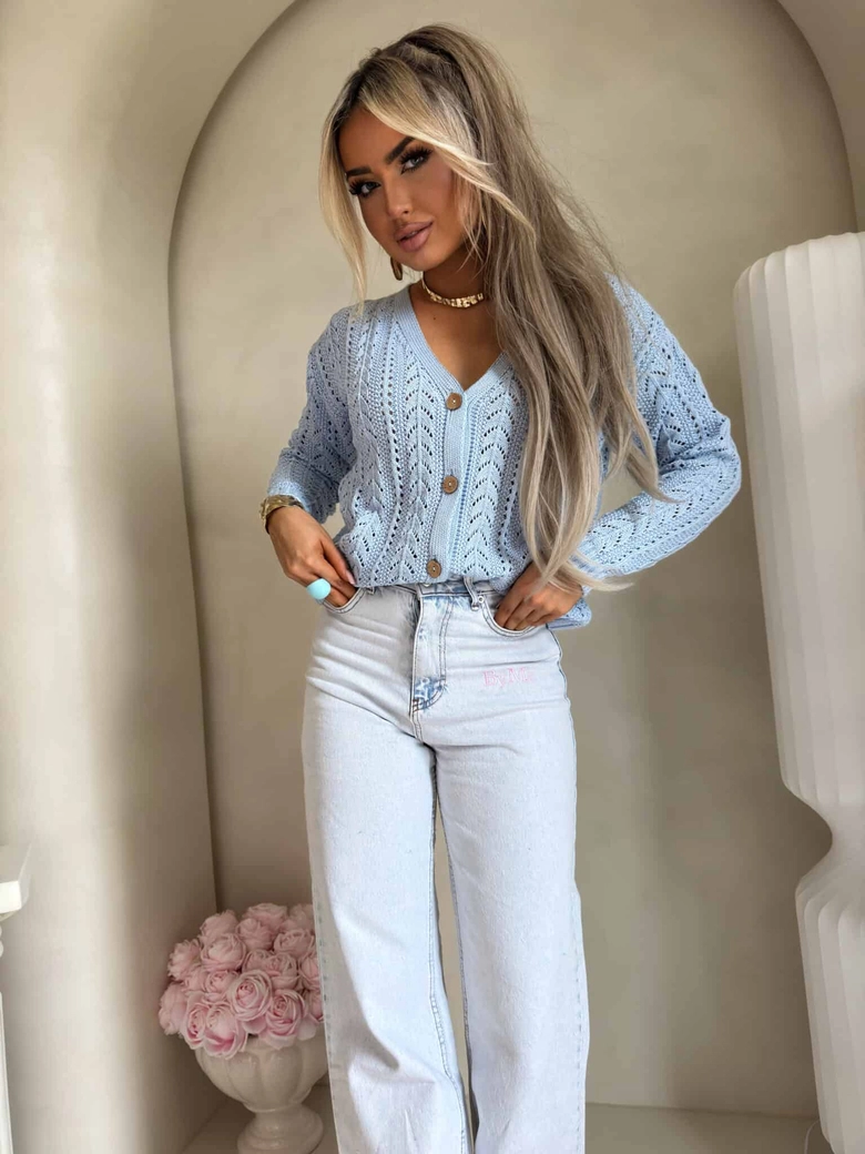 Sweter WOOD – niebieski