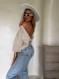 Kardigan ROYAL - chłodny beż