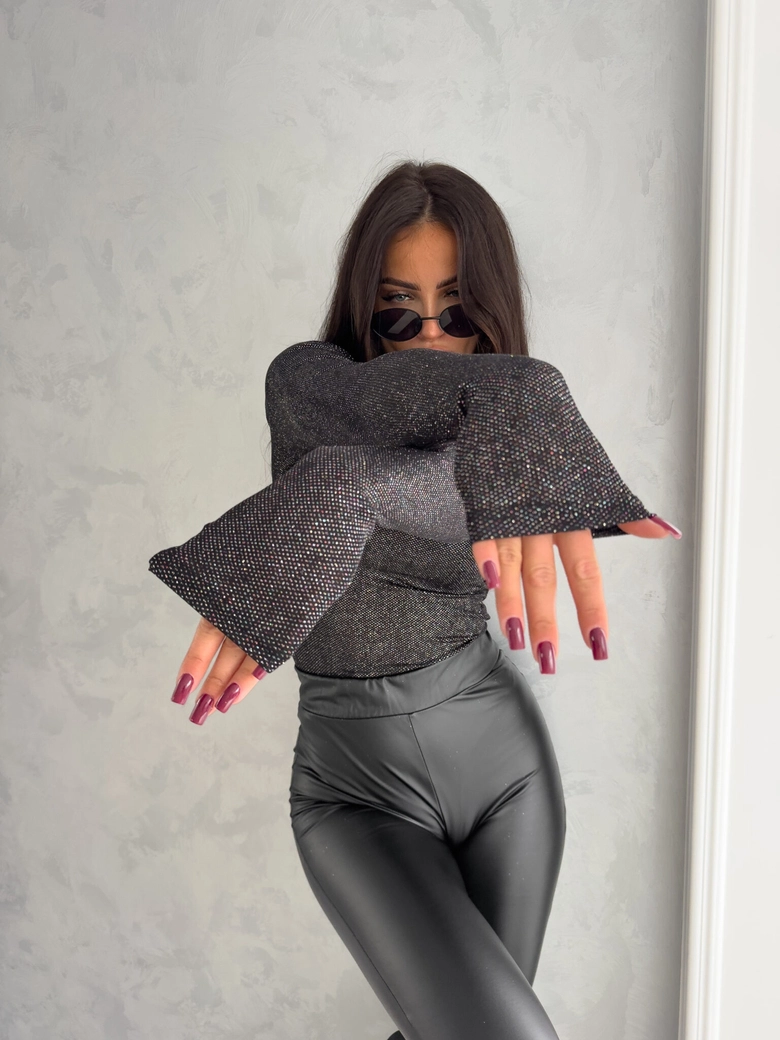 Bluzka SABRINA glitter - czarna C18997