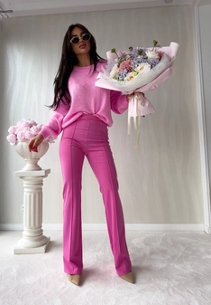 Spodnie DZWONY - różowe