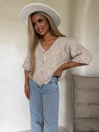 Kardigan ROYAL - chłodny beż