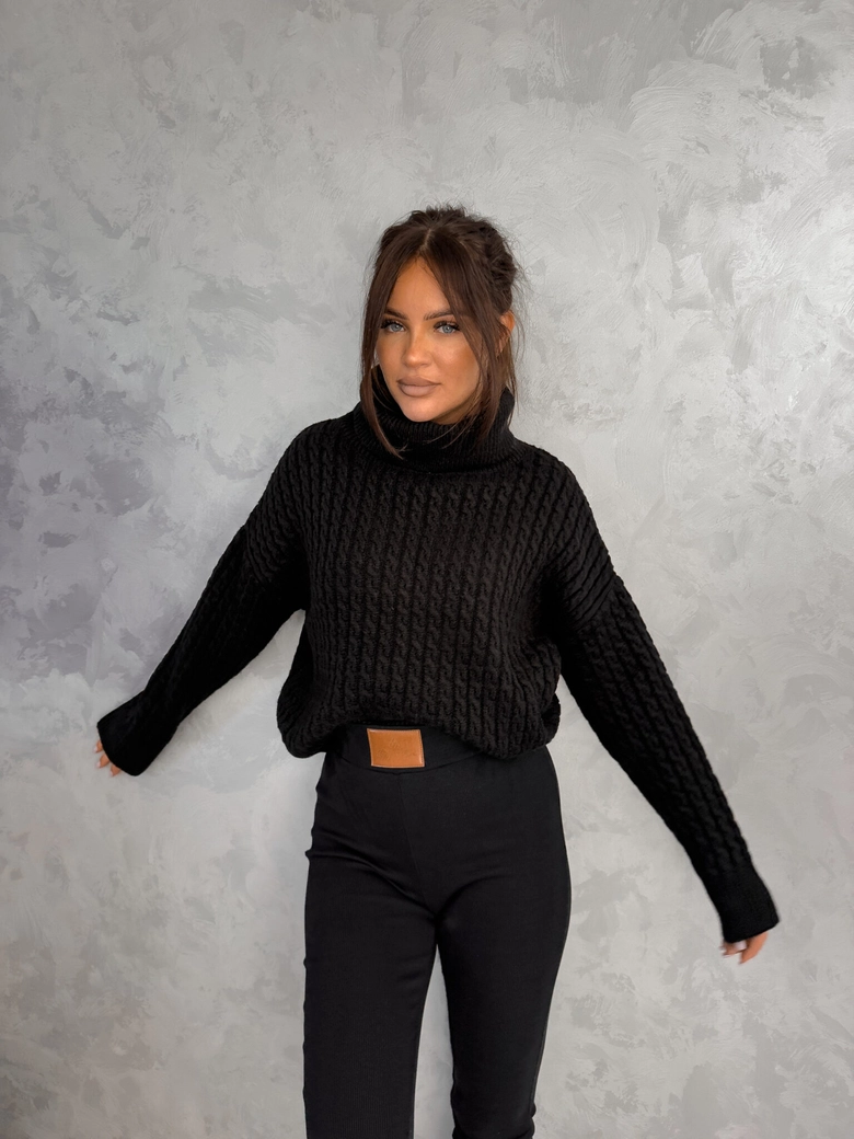 Sweter golf INKO - czarny E18269