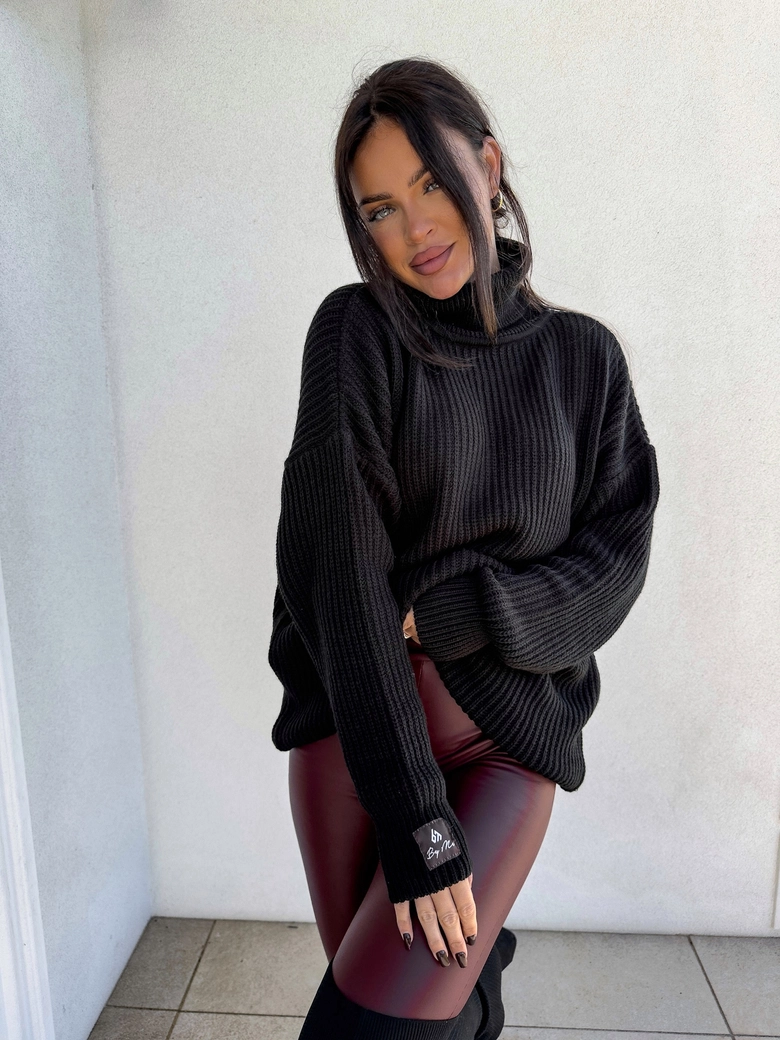 Sweter golf LAVER - czarny DOSTĘPNY OD 18.10.2024r. E17992