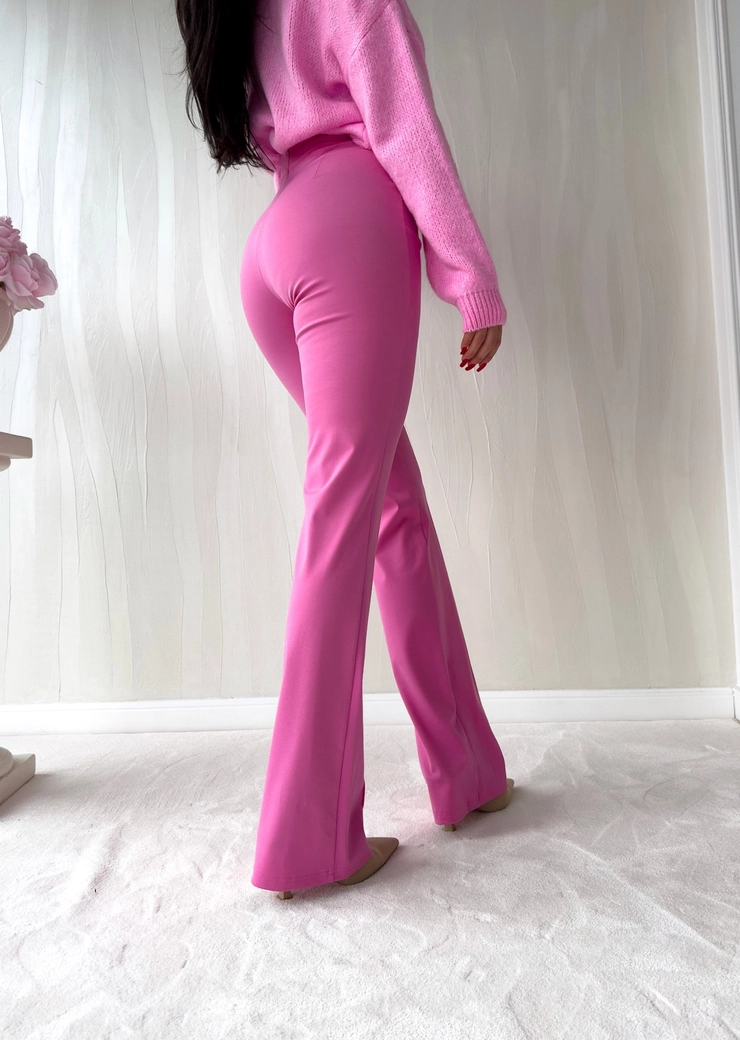 Spodnie DZWONY - różowe