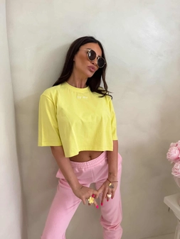 T-shirt pudełkowy ALLO - cytrynowy