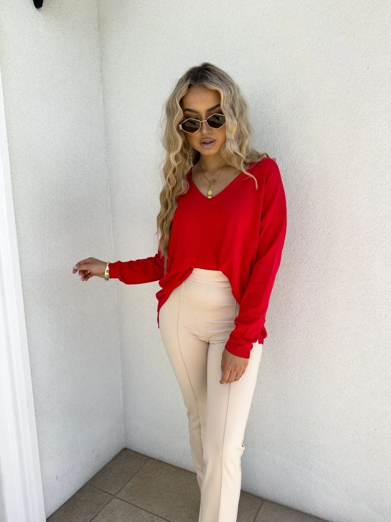 Sweter VOLCANO - czerwony E16888