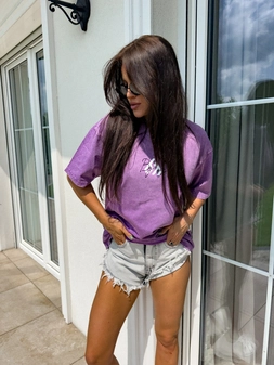 T-shirt MONETTE - fioletowy