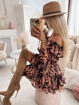 Kozaki muszkieterki cappuccino na szpilce I337