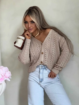 Sweter WOOD – beżowy