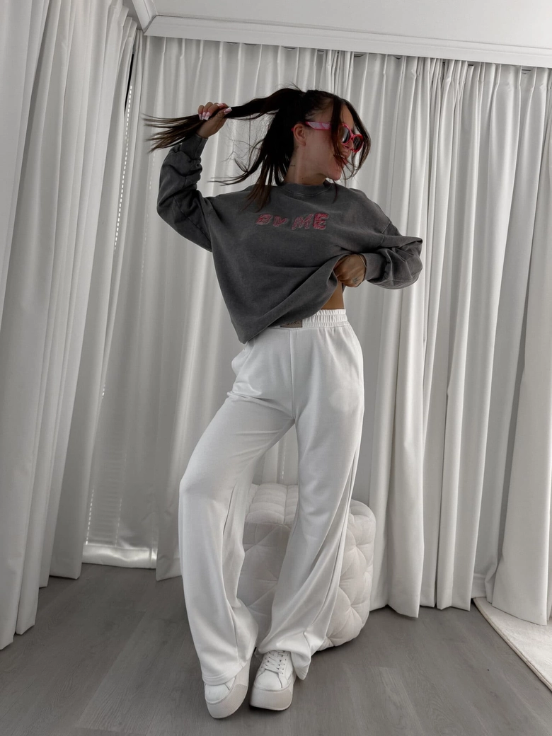 Dekatyzowana bluza POWER - szara