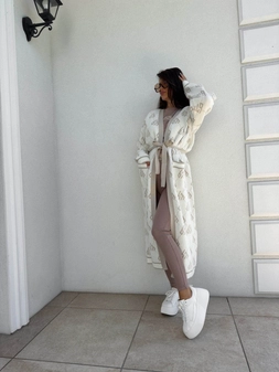 Kardigan płaszcz ANDREA – ecru