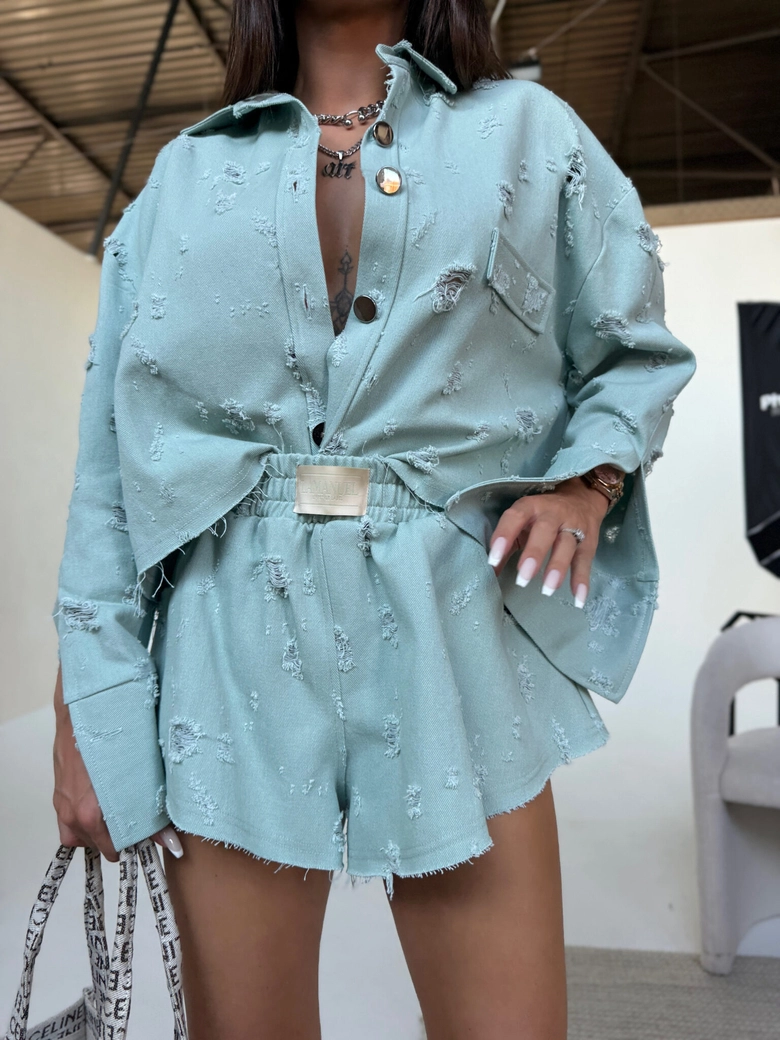 Spodenki DENIM mięta