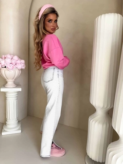 Bluza dresowa LOGO – mocny róż