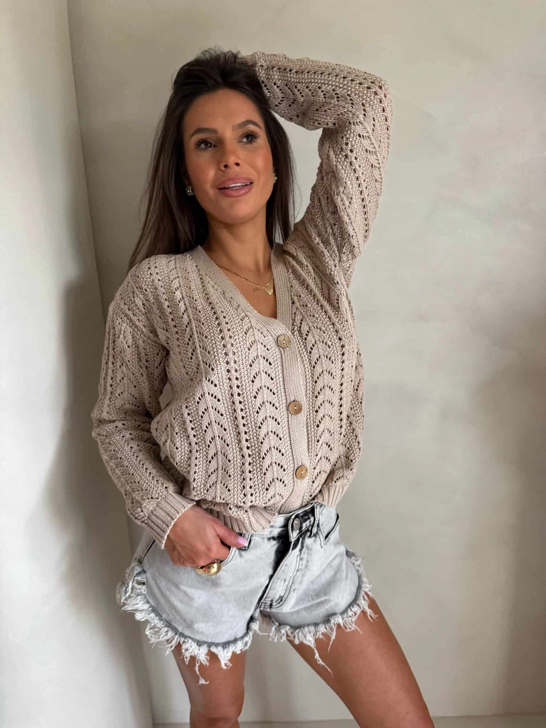 Sweter WOOD – beżowy