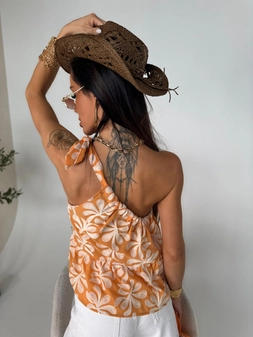 Top FLORAL orange