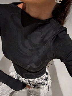 Bluzka SABRINA pianka - czarna