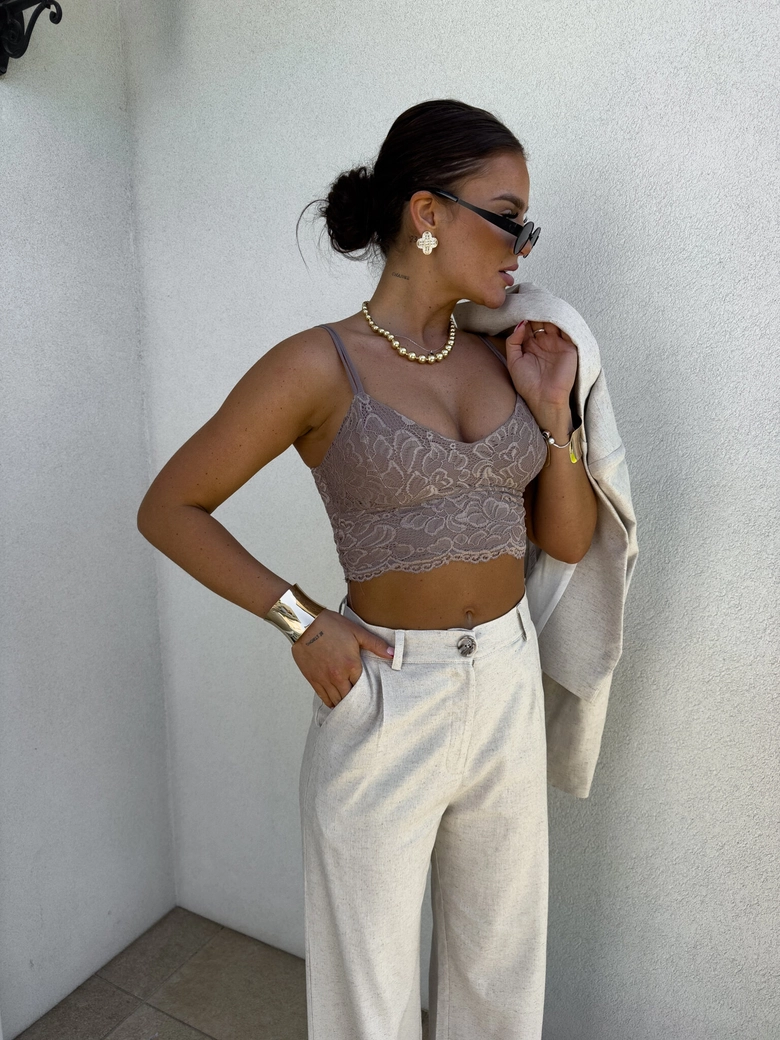 Top gorset KORONKOWY - mokka