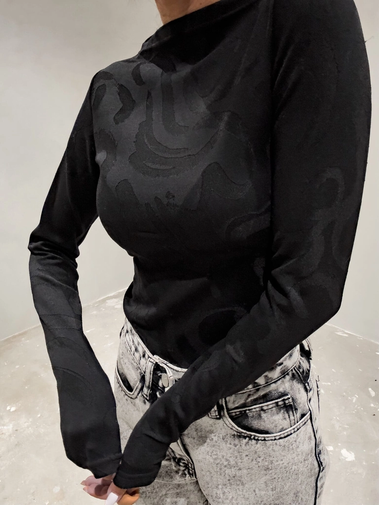 Bluzka SABRINA pianka - czarna