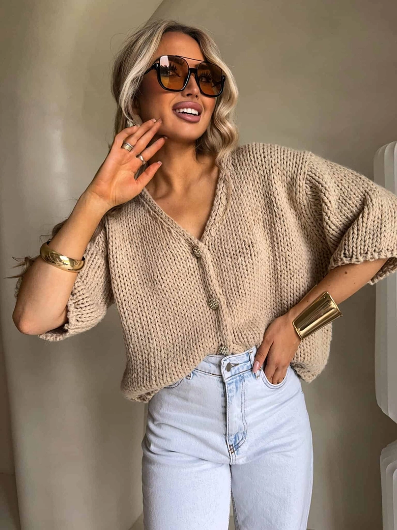 Kardigan ROYAL - ciepły beż