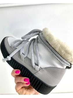 Śniegowce biało szare z wiązaniem I520