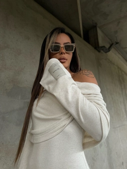 Sukienka VELVET beż A17547