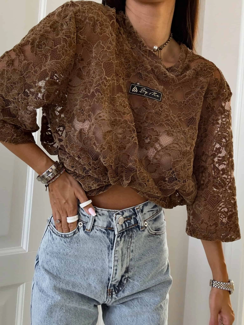 Bluzka MARMARIS welur - mleczna czekolada