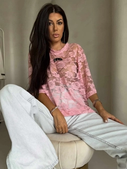 Bluzka MARMARIS II koronka new - pudrowy róż