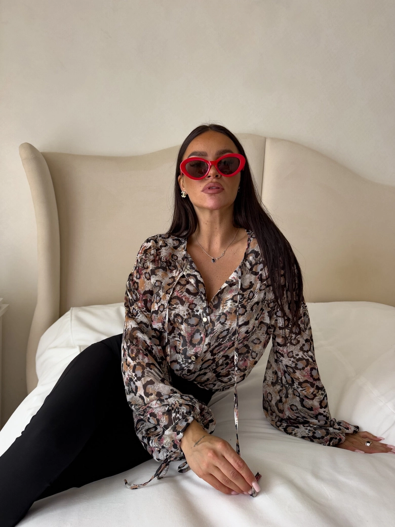 Bluzka BOHO wiskoza - panterka