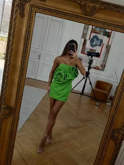 Sukienka mini szmaragdowa Joline A10870