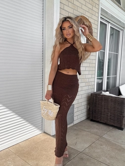 Komplet MARBELLA - czekoladowa