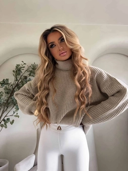 Sweter golf LAVER - beżowy