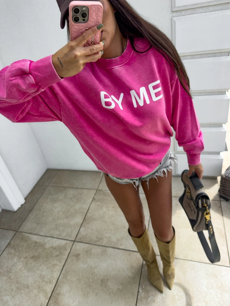 Dekatyzowana bluza DOSE - różowa