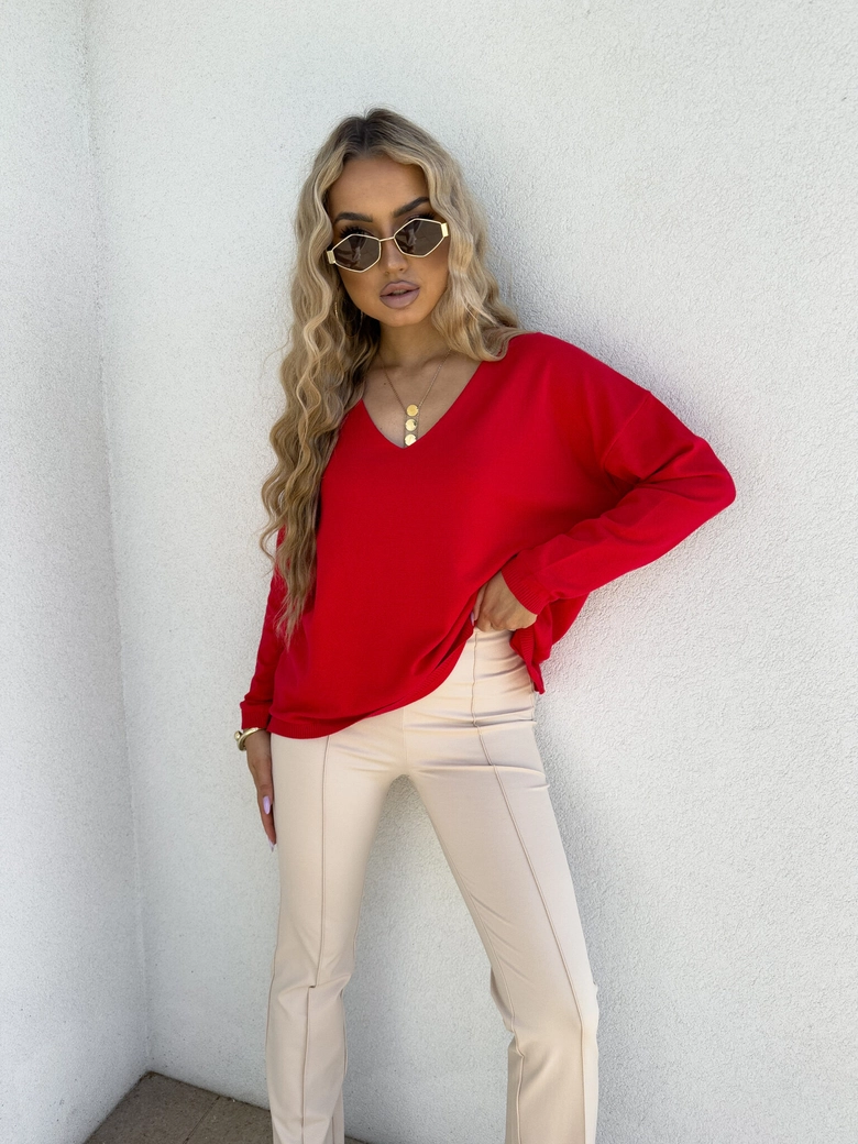 Sweter VOLCANO - czerwony E16888