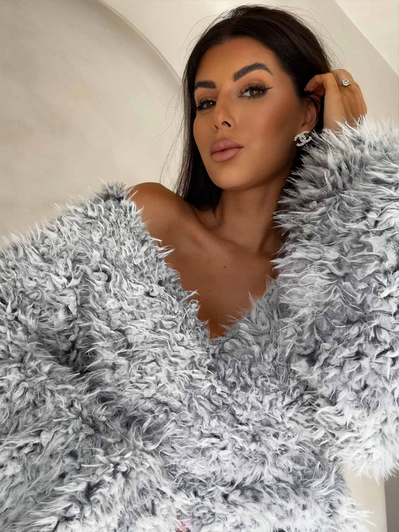 Bluzka KAIRA SHAGGY – szara