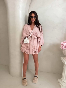 Kardigan ORIANA - pudrowy róż