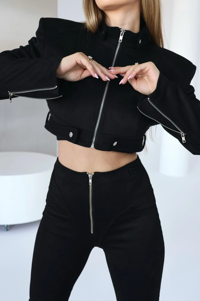 Legginsy damskie BG Button | czarny