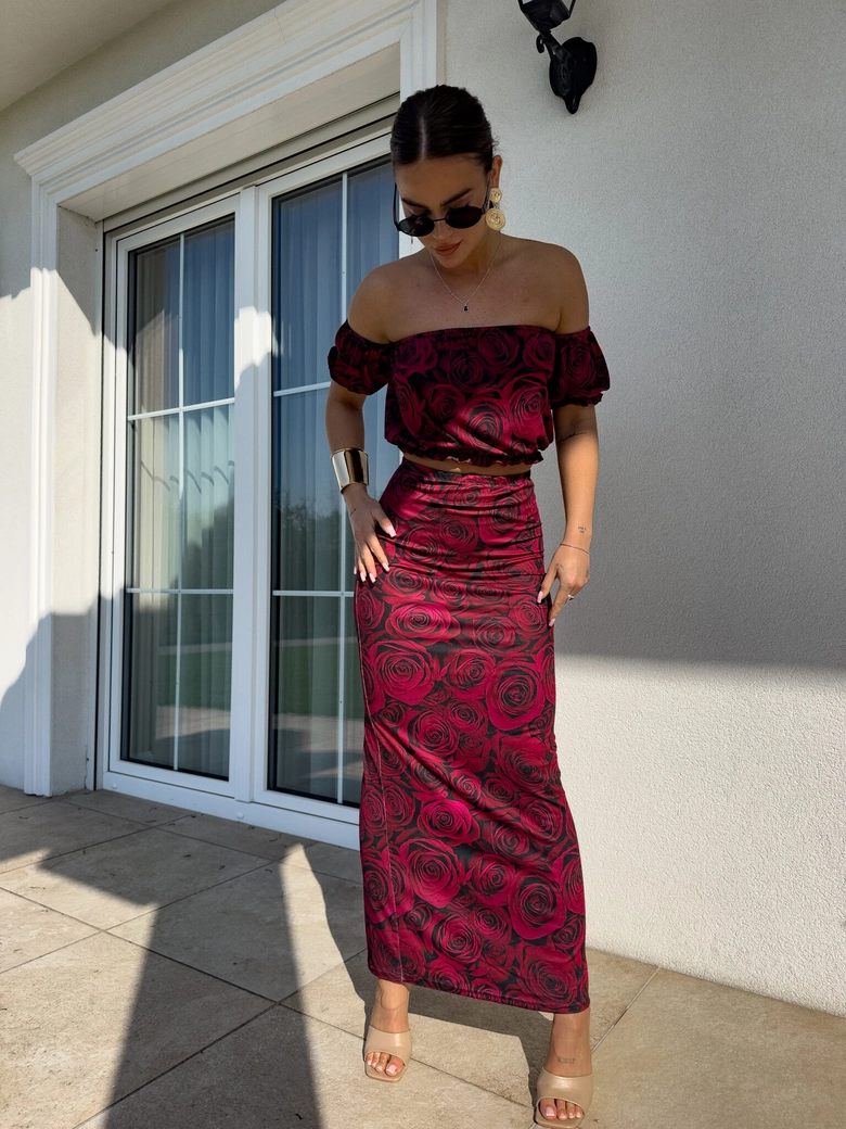 Komplet CATALINA print roses – wino