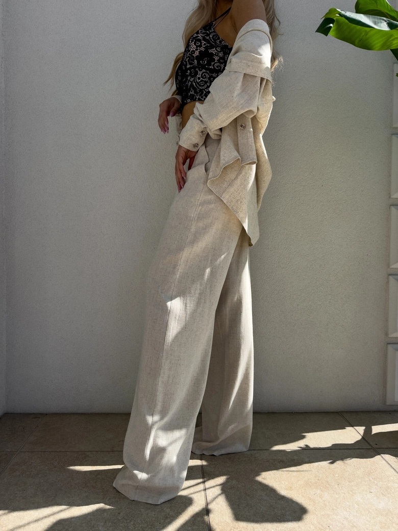 Spodnie SIMPLE natural - jasny beż