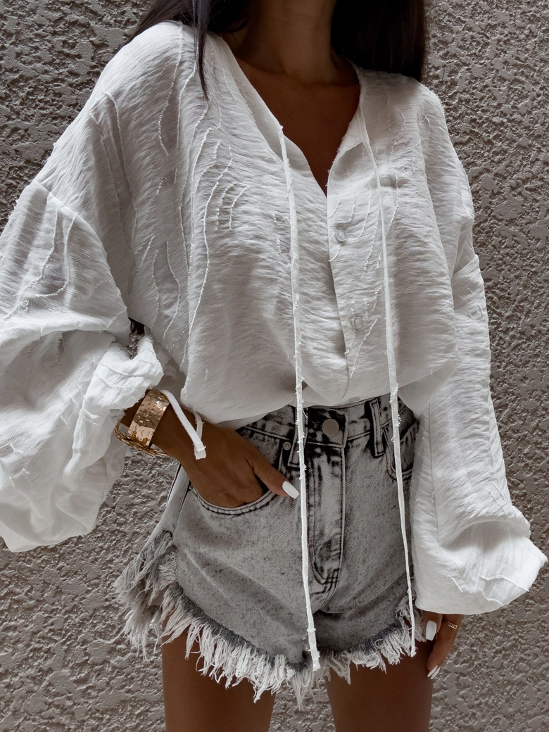 Bluzka BOHO wiskoza - ecru