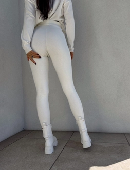 Legginsy COTTON - ecru G17997